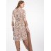 BROWN FLORAL POLYESTER READY MADE DRESS